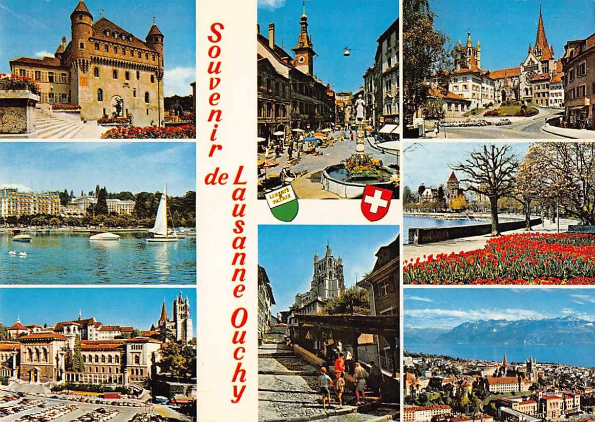 Cartoline postali: 5X SOUVENIR de LAUSANNE - OUCHY – Usato da Winterthur venduto da SchatzchischtliWinti 2