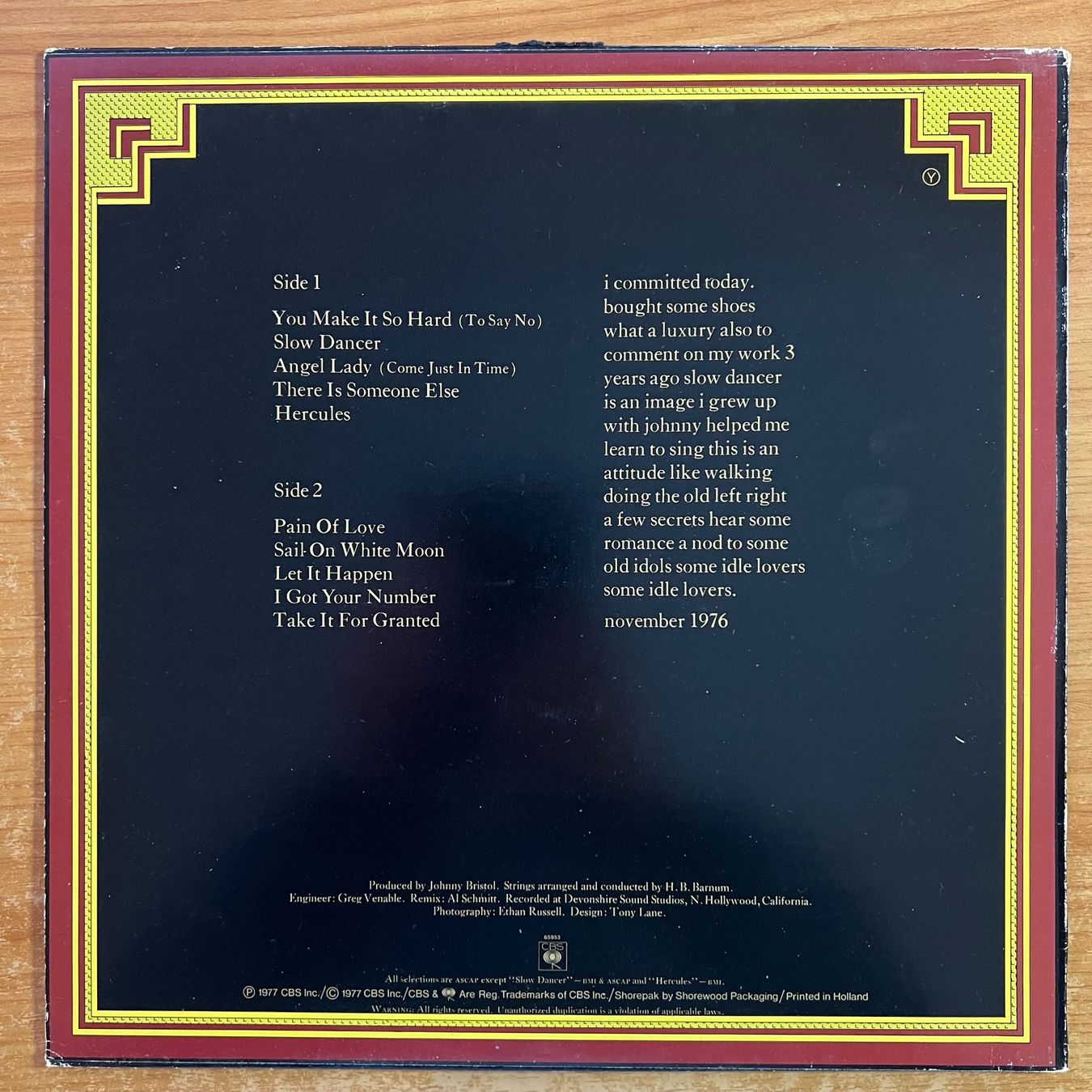 Schallplatten: Boz Scaggs - Slow Dancer / NL-Press. 1977 – Gebraucht aus Gais von soundcave57 1
