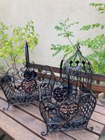 Deko Metallkörbe und Vogelkäfig Set schwarz gebraucht