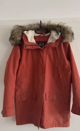 Winterjacke/Parka Jack Wolfskin Orange mit Kapuze Gr.S