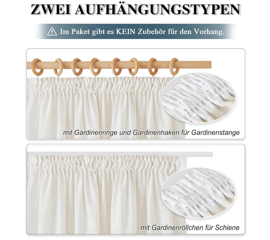 Rideaux: Vorhang Leinen extrabreit BxH 300x245cm – Neuf (Voir description) à Adlikon b.Regensdorf par MK-VORHANGSERVICE 1