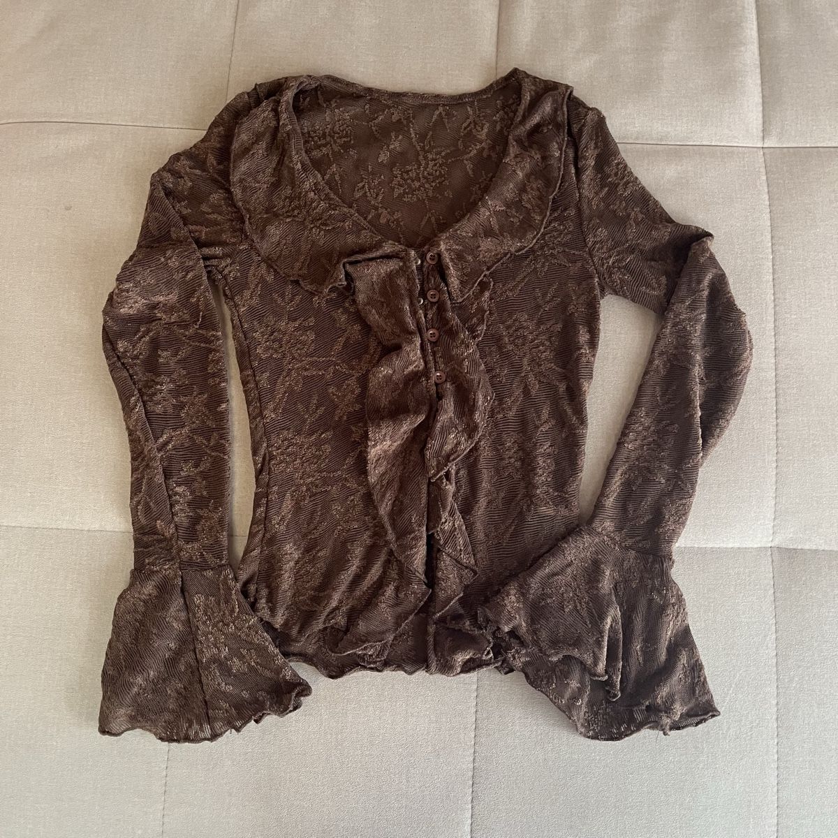 Camicette: Bluse mit Spitze Gr. XS in braun  – Nuovo (secondo la descrizione) da Cunter venduto da tiramisuuu_