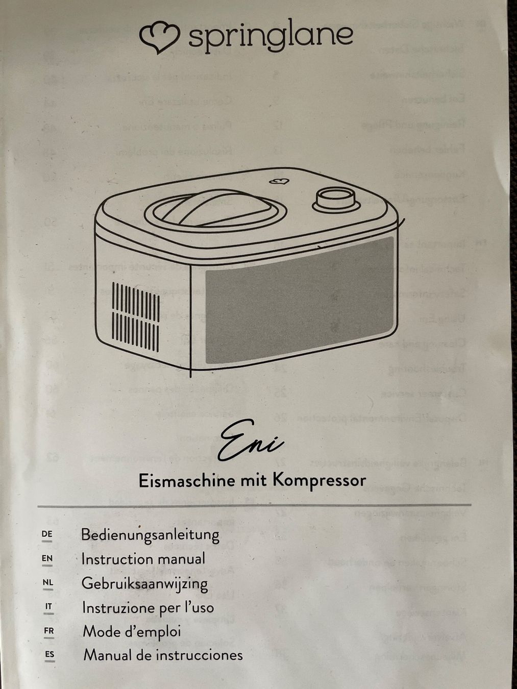 Elettrodomestici da cucina: Springlane Eni Eismaschine mit Kompressor, neuwertig – Usato da Birsfelden venduto da Nic21 1