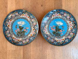 Paar Antike Asian Japan Email Cloisonne  Kunst Bilder