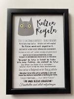Bilderrahmen  mit Katzenregeln für Katzenliebhaber 13 x 18
