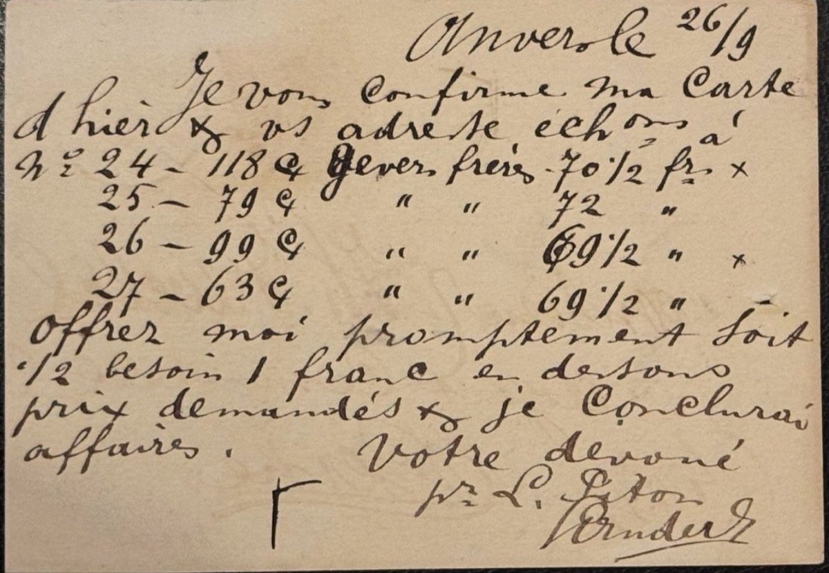 Cartoline postali: Anvers Carte Postale Stempel 18. Sep. 18. Anvers Berne – Usato da birsfelden venduto da tim0444 1