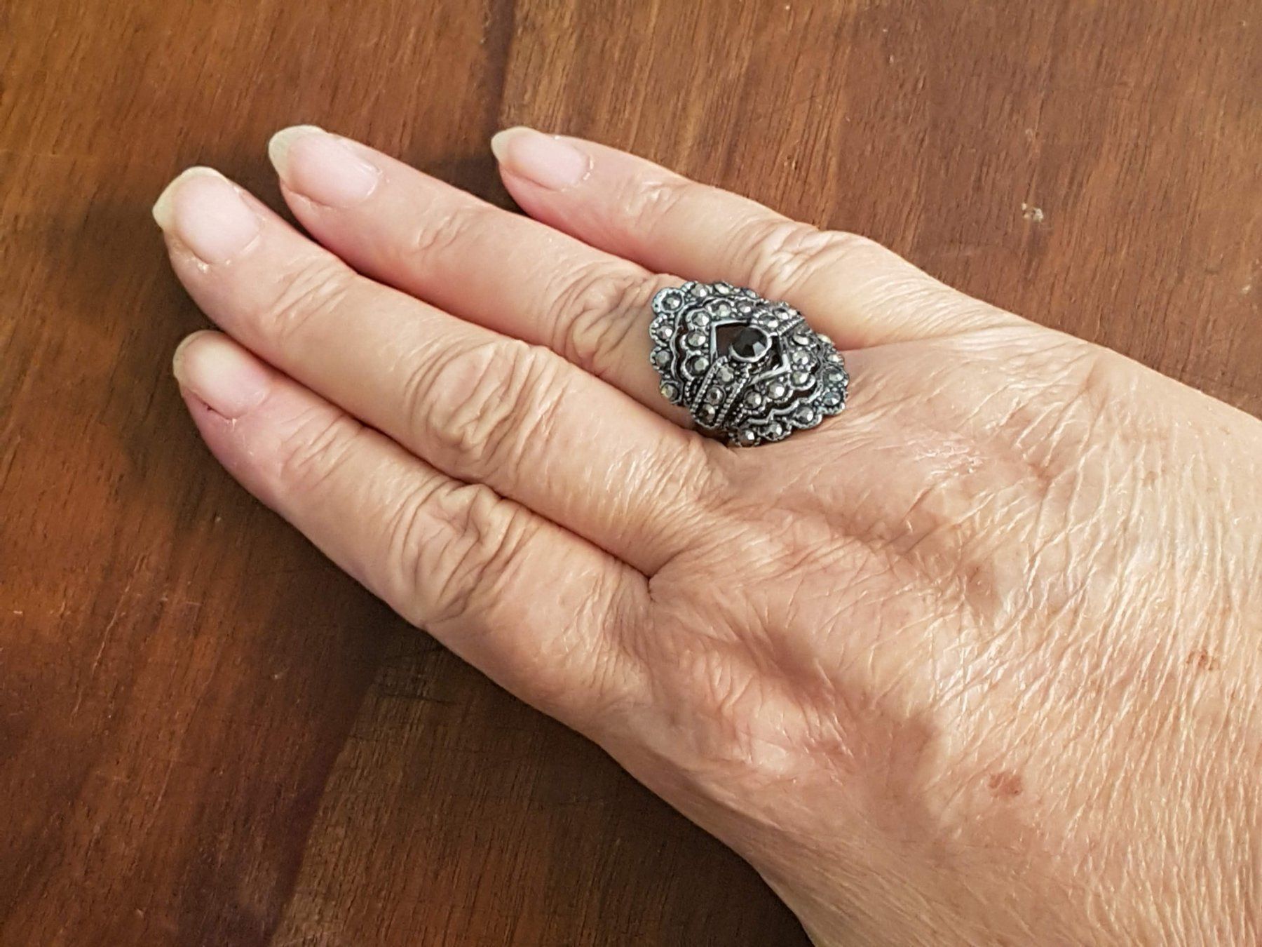 Anelli: Ring Mittelalter medieval, facettiert verstellbar, silberf. – Usato da Ettingen venduto da Maranathatalitha 4