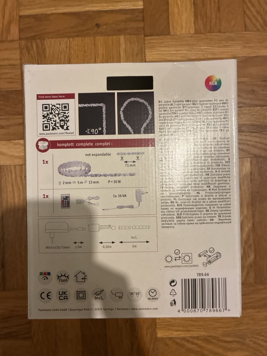 Paulmann Lampade: Ruban LED Paulmann FlexLED 3D Set 5m neuf – Nuovo e nell'imballaggio originale da Semsales venduto da R.zz_llo7 1