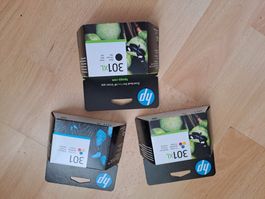 3 Original HP Druckerpatronen 301, 2x farbig, 1x schwarz