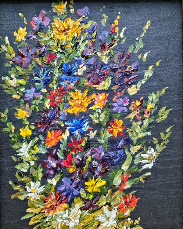 Abstraktes Leinwandbild „Ozean“ In Blau-Grau – 70x210 Cm, Mit Rahmen