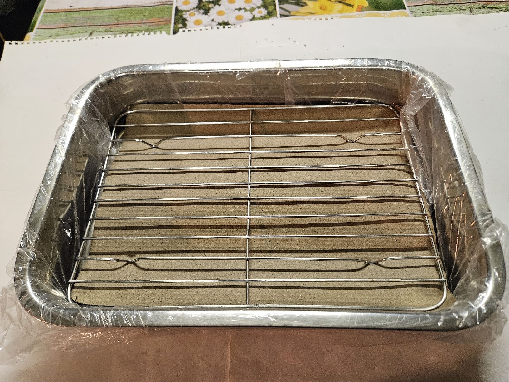 Servierplatten: Edelstahl Backofenplatte 35 x 25 cm mit Rost – Neu (gemäss Beschreibung) aus Oberburg von znas 2