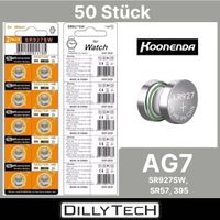 Koonenda AG7, LR57, 395 Knopfzellenbatterie - 50 Stk.