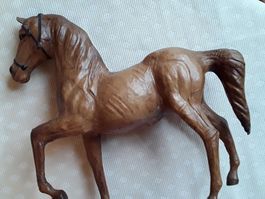 Grosse Pferdefigur Antik Leder