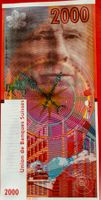 **2000 Franken 1999 CH UBS Genf Probe/Testnote in UNZ**