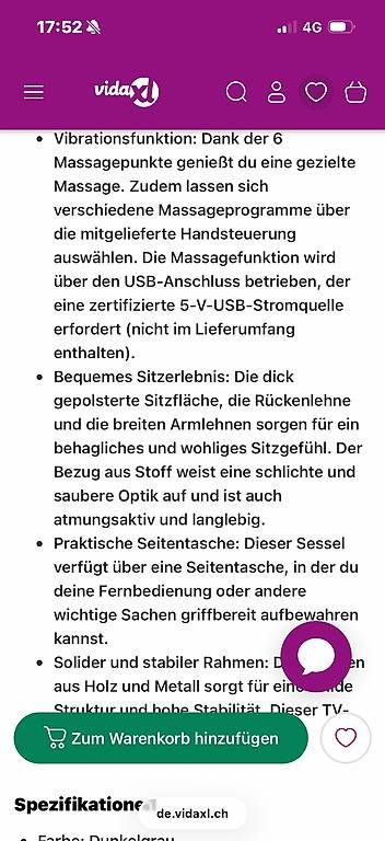 Fauteuils: Elektrischer Fernsehsessel mit Massagefunktion – D'occasion à Obbürgen par bugi6868 3