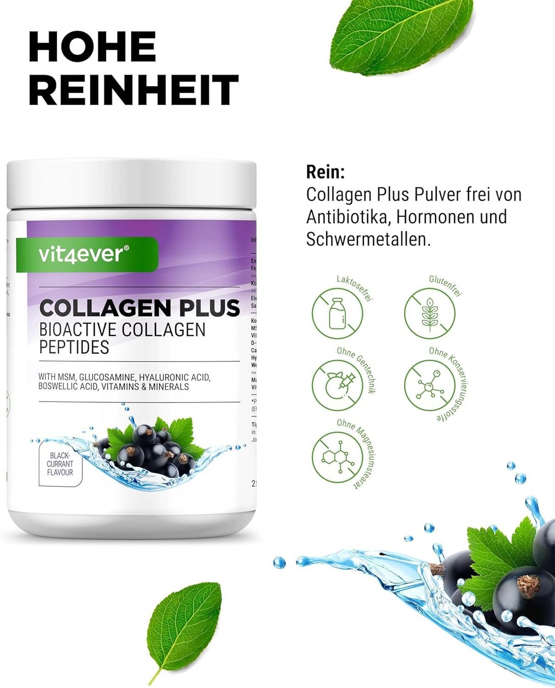 Cibi & Specialità: Collagen Plus Pulver 500 g mit MSM & Hyaluronsäure – Nuovo e nell'imballaggio originale da Suhr venduto da SchnapperCH 2