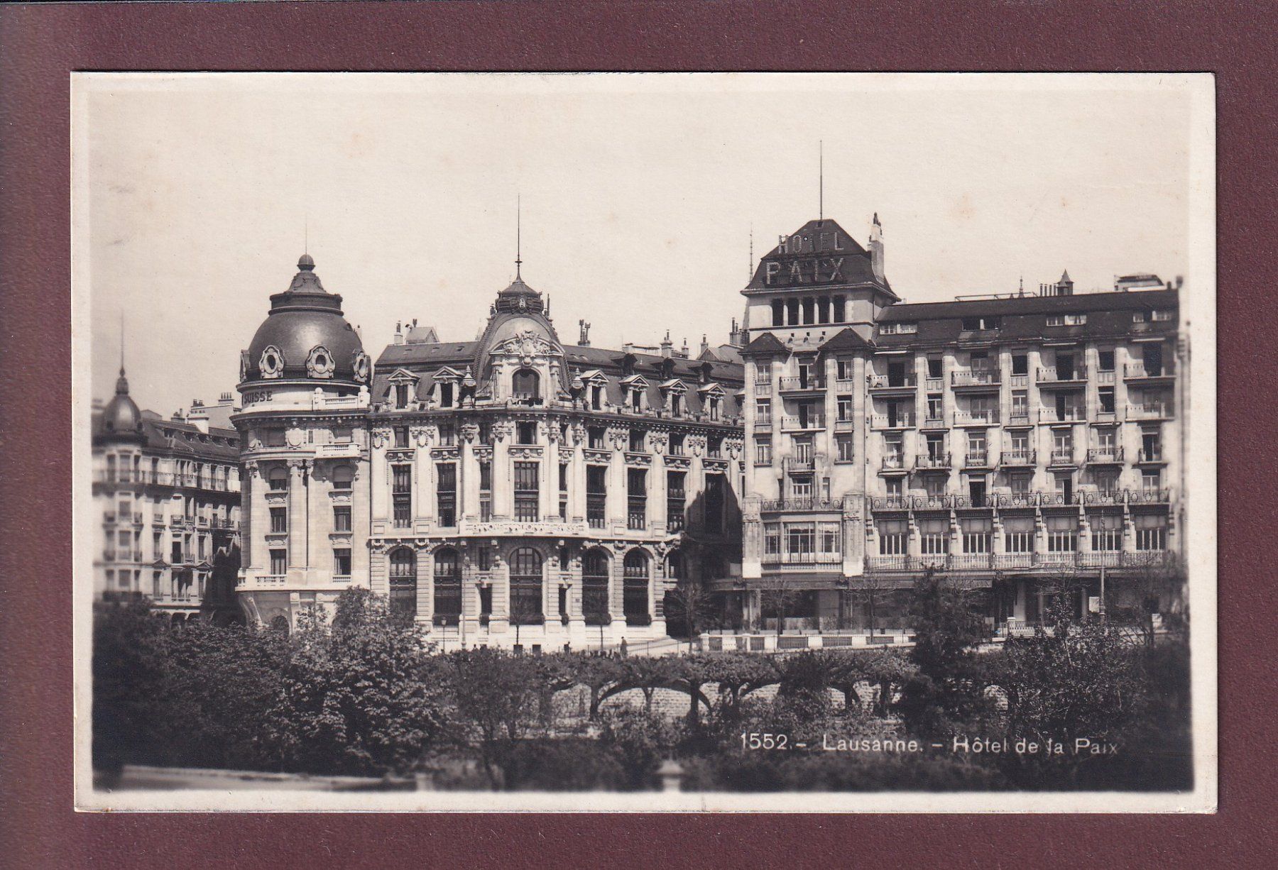 Cartoline postali: LAUSANNE - Hôtel de la Paix – Usato da Pully venduto da nicecards