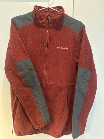 Columbia Fleece Jacket, Red, Mens, Size S