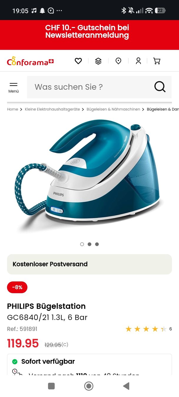 Philips Ferri da stiro: Bügeleisen Philips Compact PerfectCare Set – Usato da Würenlingen venduto da E1999 3