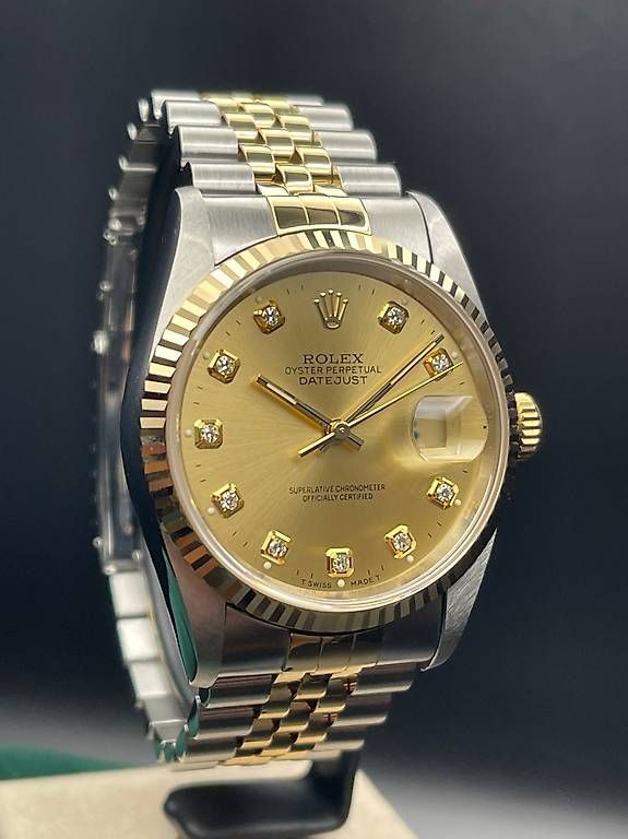 Rolex Uhren: Rolex Datejust 36 Ref. 16233 Jubilee Champagne Diamond Dial – Gebraucht aus Lugano von luganotopwatches 3