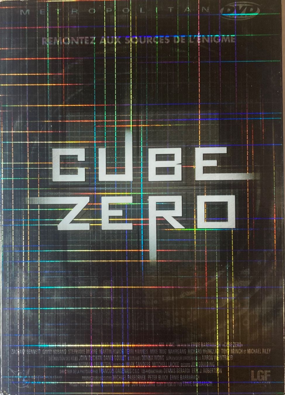 Tutti i DVDs: CUBE ZERO (REMONTEZ AUX SOURCES DE L'ENIGME) – Usato da Poliez-Pittet venduto da Newtown-Records