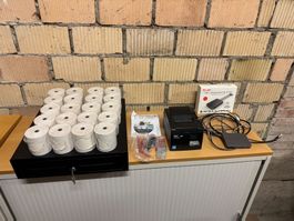 Kassenlade mit Bondrucker Star TSP100 und Zubehör