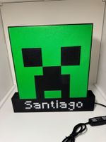 Lightbox lumière led Minecraft  RGB prénom personnalisable