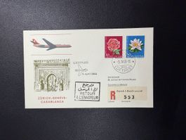 Swissair Erstflugbrief Zürich - Casablanca 1965