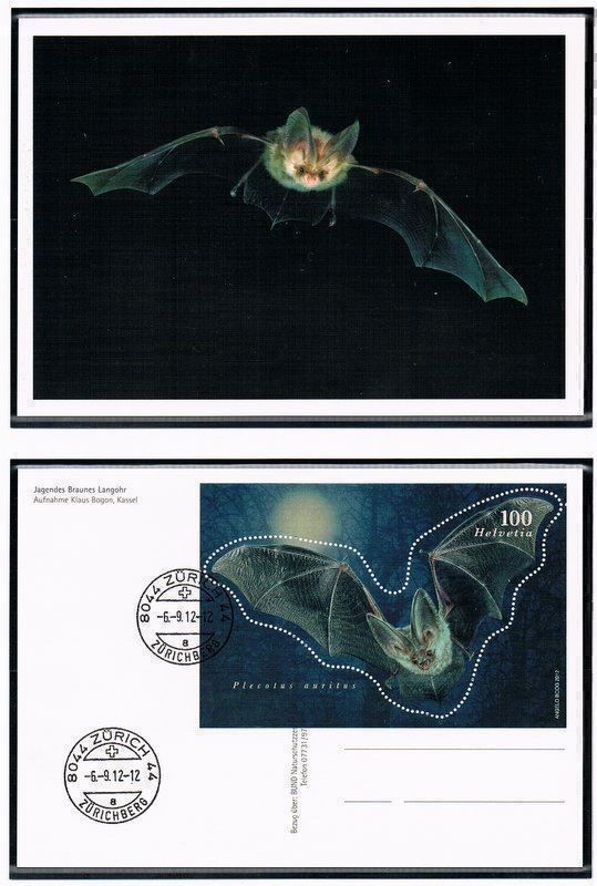 Alle Briefmarken: Sonderblock - Braunes Langohr, 1. Tag – Neu (gemäss Beschreibung) aus Bonstetten von Pinguin75