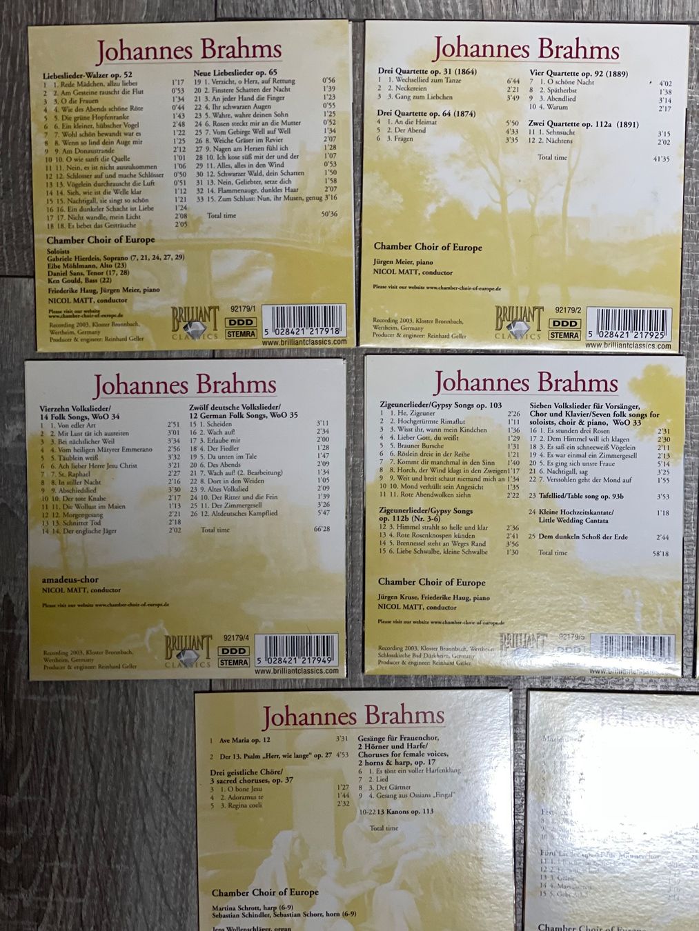 CD: Johannes Brahms-Chorwerke – Usato da Muri b. Bern venduto da AdidasCollector 7