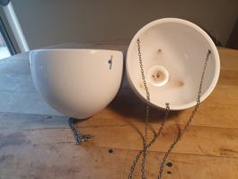 2 Stk Porzellan Cachepots zum aufhängen 18 cm
