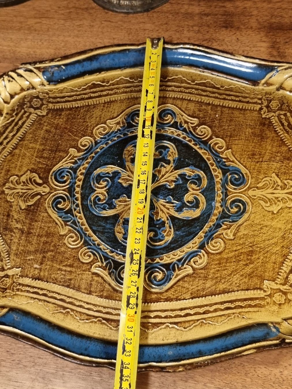 Piatti di portata: Grosses Florentiner Tablett blau-gold 50 cm – Usato da Scharnachtal venduto da devin03 2