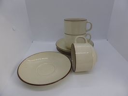 Rössler 3 tasses à café et soucoupes décor "Claire"