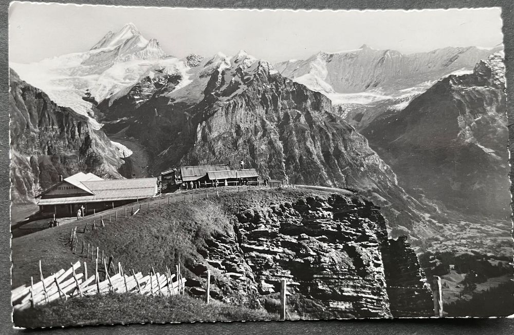 Grindelwald. Station Firstbahn mit Schreckhorn 1940-50er Jhr | Kaufen ...