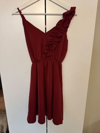 Weinrotes Trägerkleid (M)