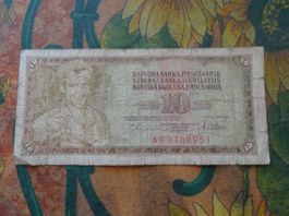 YOUGOSLAVIE  (B) 10  Dinara  Billet