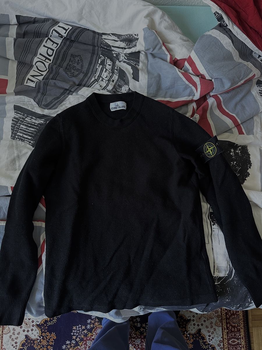 Stone Island Maglioni & Felpe: Stone Island Wollpullover, Dunkelblau, Grösse M – Usato da Zürich venduto da Zoheir07