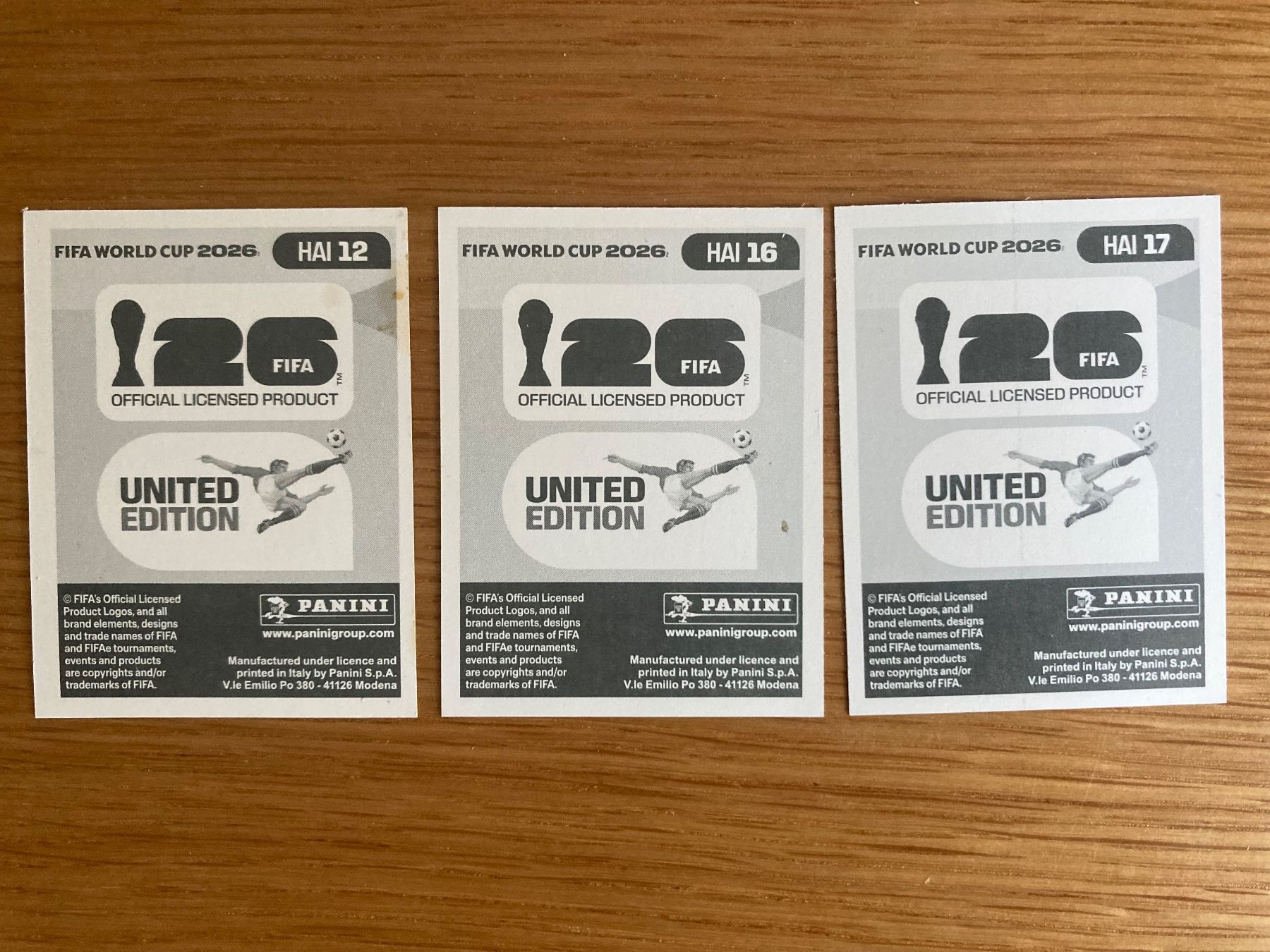 Panini Sammelbilder & Trading cards: WM Sticker HAI 12, 16, 17 – Neu (gemäss Beschreibung) aus Winterthur von Whitefish 1