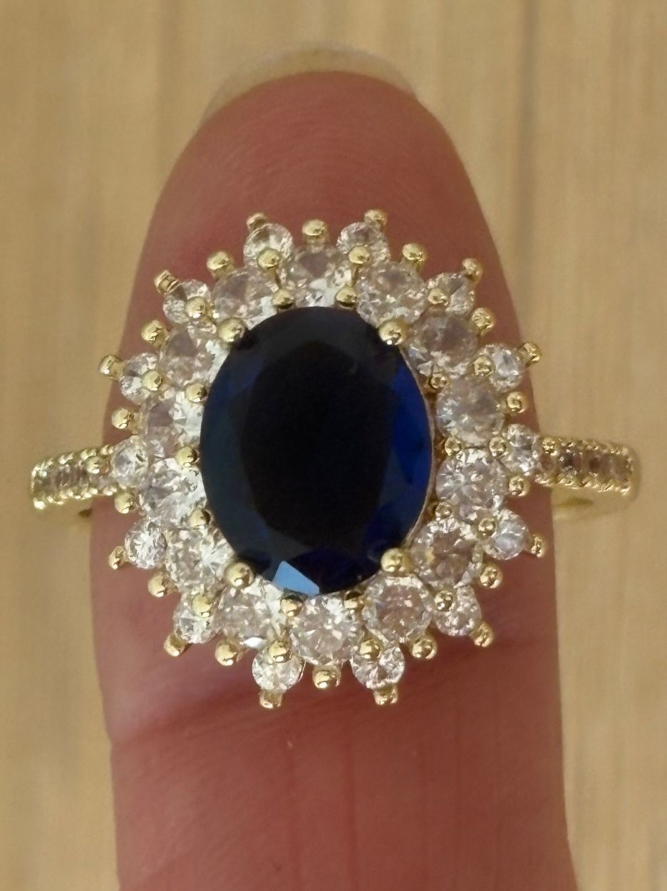 Anelli: Luxus Elegante Gr.19/9 Ring Farbe: Gold/blau – Nuovo (secondo la descrizione) da Biel-Bienne venduto da Roserosse13 1