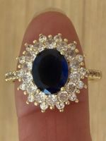 Luxus Elegante Gr.19/9 Ring Farbe: Gold/blau