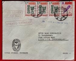 INDONESIEN MEDAN FLUGPOST BANKVEREIN PARADEPLATZ ZÜRICH 1968