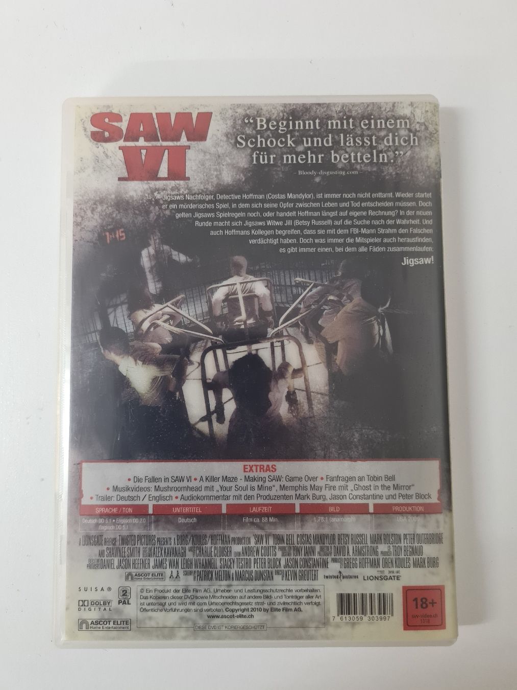 Tutti i DVDs: DVD Saw VI Unrated Widescreen Edition – Usato da Sissach venduto da pablum87 1