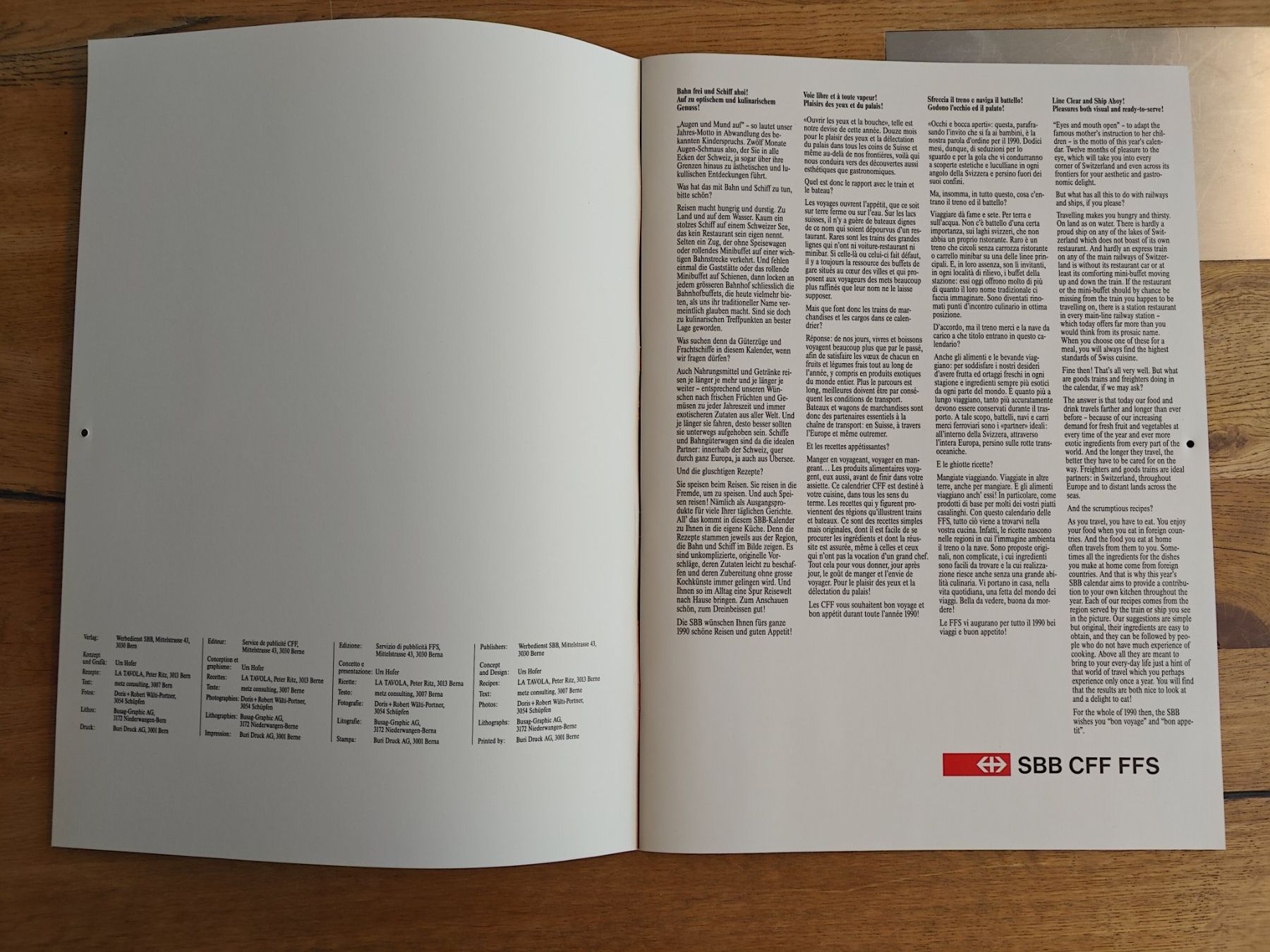 Calendari: Antiker Kalender: SBB CFF FFS Kalender 1990 Bahn & Schiff – Nuovo (secondo la descrizione) da Birr venduto da DisDas 2