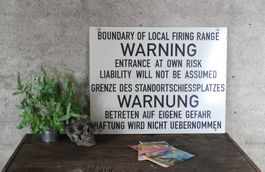 Blechschild "Warning" 81 cm x 64 cm