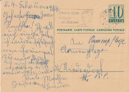 Postkarte 1964 an die Armenpflege Niederdorf