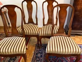 4er Set Vintage Stühle im Queen-Anne-Stil
