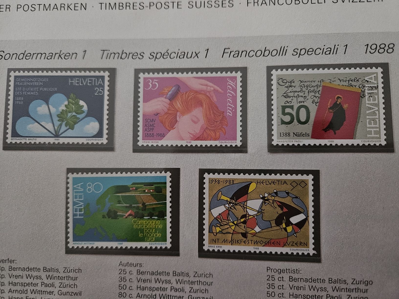 Tutti i francobolli: Schweizer Postmarken Helvetia Sondermarken – Nuovo e nell'imballaggio originale da Chur venduto da Kohla1980