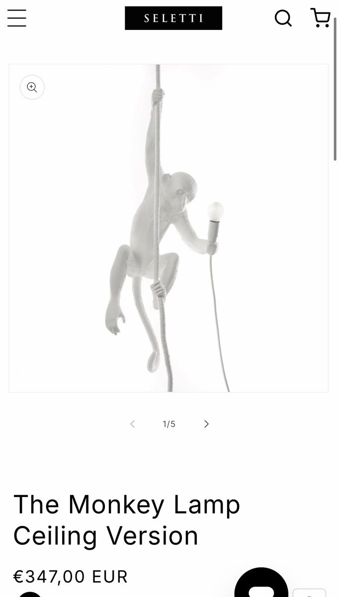 Seletti Lampes: Seletti Affe Lampe Deckenversion weiss  – D'occasion à Bülach par roman334