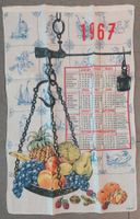 Vintage Küchenhandtuch mit  Kalender-Design aus 1967