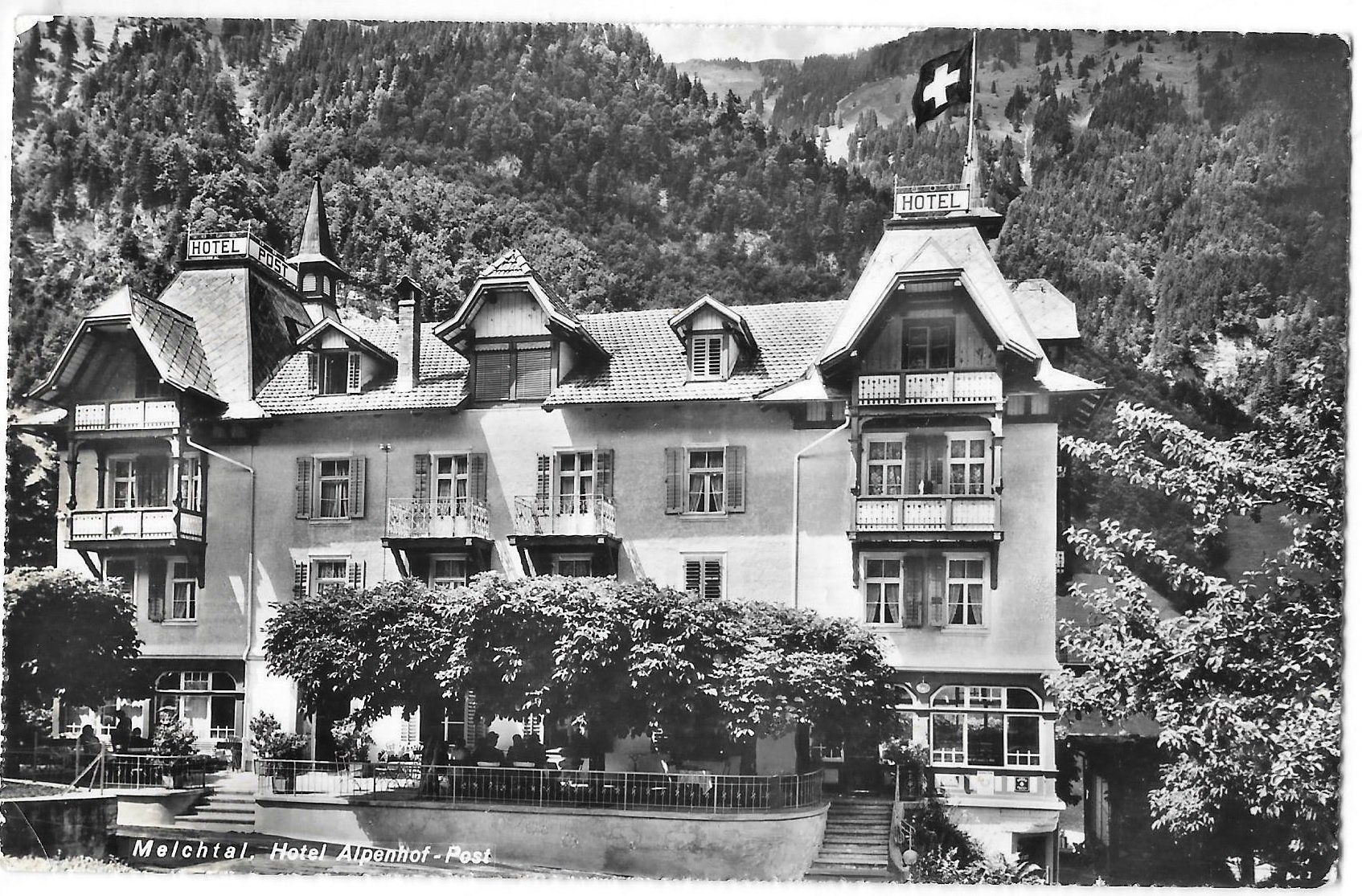 Cartoline postali: Melchtal Hotel Alpenhof Post mit Hotelstempel – Usato da Olten venduto da clotaldi